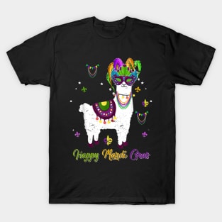 Mardi Gras Llama Lover Costume Funny Carnival Party Giftf T-Shirt